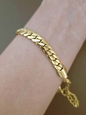 🆕️18K Gold -plated Cuban Link Bracelet - Women's Jewelry Classic Aesthetic B005